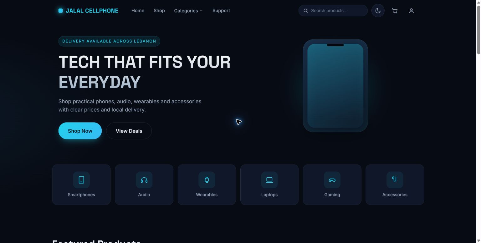 Jalal Cellphone: a storefront that works like a business operating system screenshot