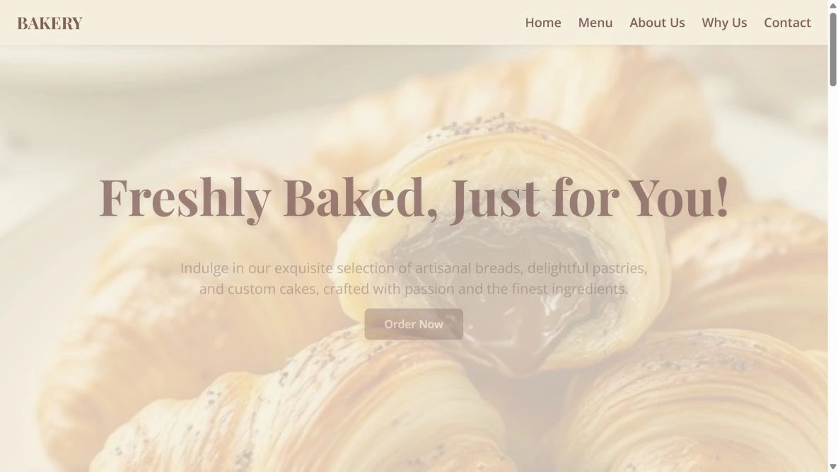 Bakery Website Demo interactive demo preview